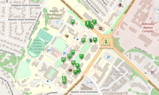 Screenshot of Sustainability Tour Map