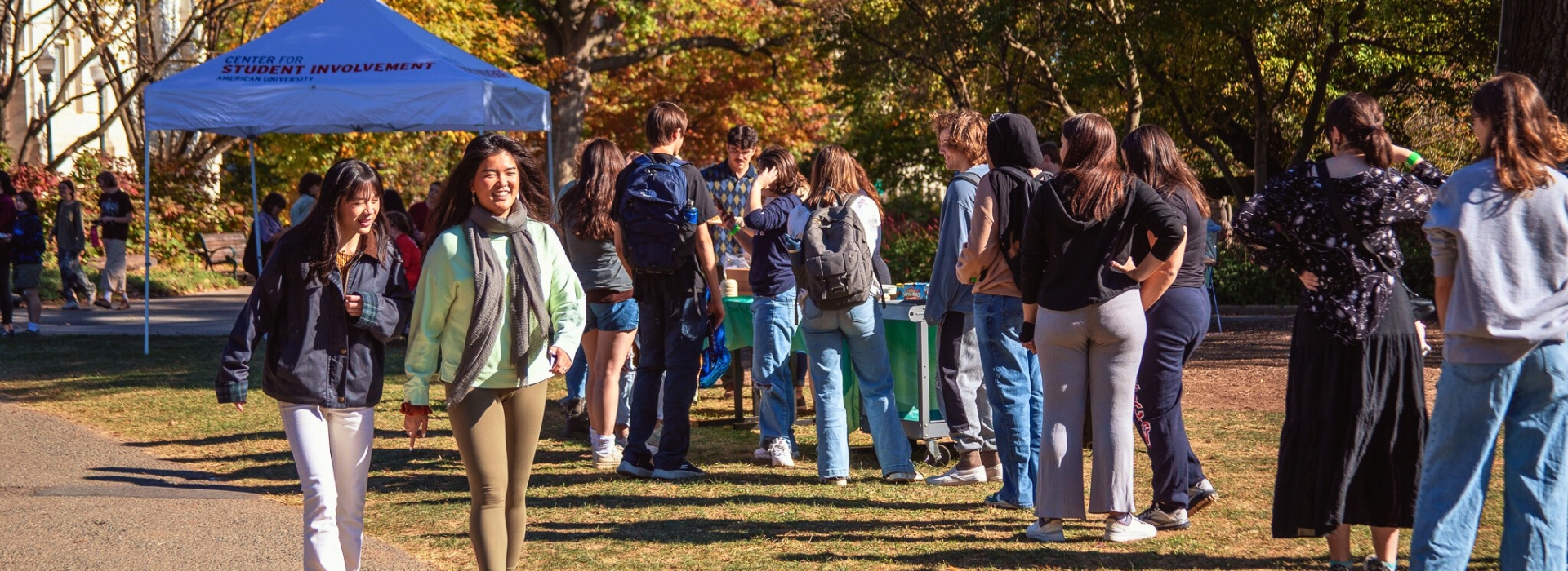 Students Walking During Fall Student Involvement Fair