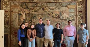Student tour group at the Wilson House museum.