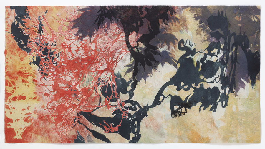 Ilana Manolson, Exhale-Inhale, 2025. Print on mulberry, 21 x 38.5 inches.  