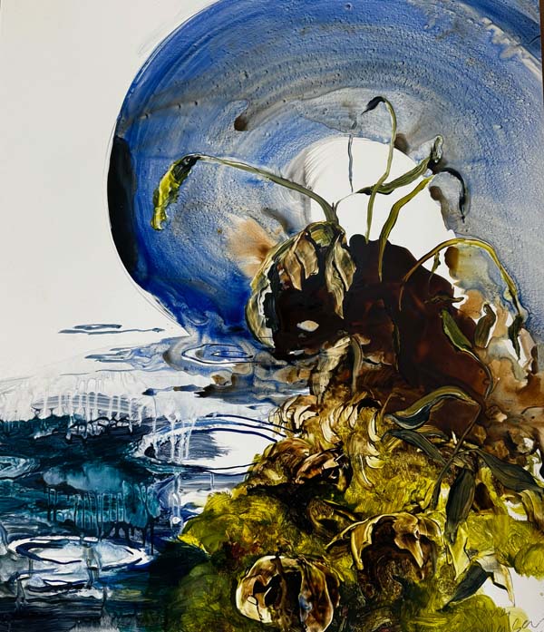 Ilana Manolson, Vernal Pond, 2015. Acrylic on yupo, 28.75 x 24.5 inches.  