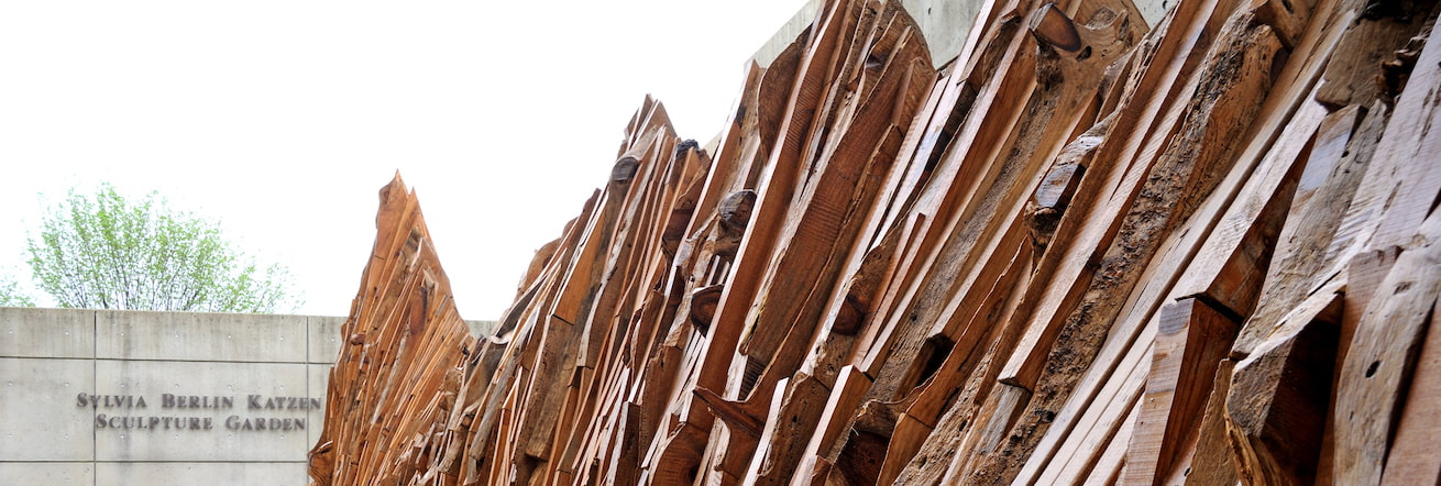 Outdoor wooden sculpture