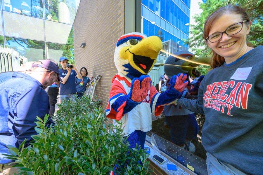 Clawed shows up to cheer on the effort to protect their fellow feathered friends. Photo by Jeff Watts.