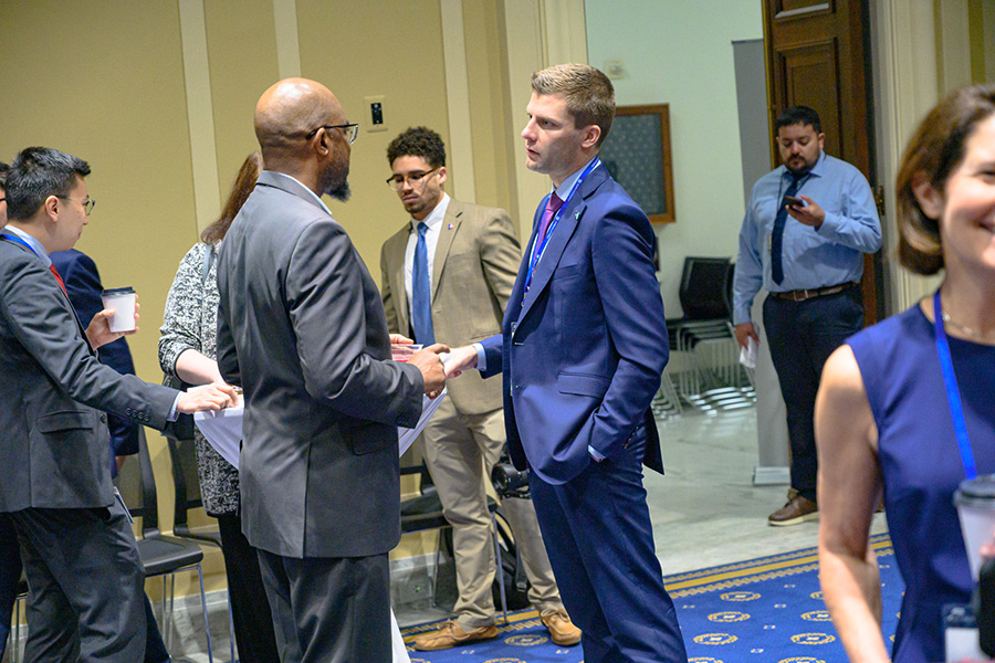 Networking at AU on the Hill event