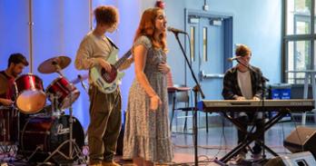A student band performs in MGSC tavern