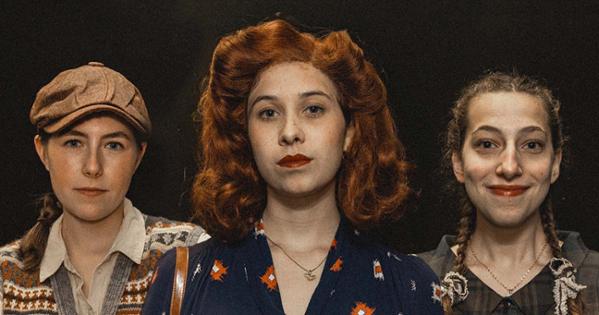Lucille Rieke, Mira Morris, and Mira Gross-Keck as Truus, Hannie, and Freddie. Photo: Ethan Kauffman.