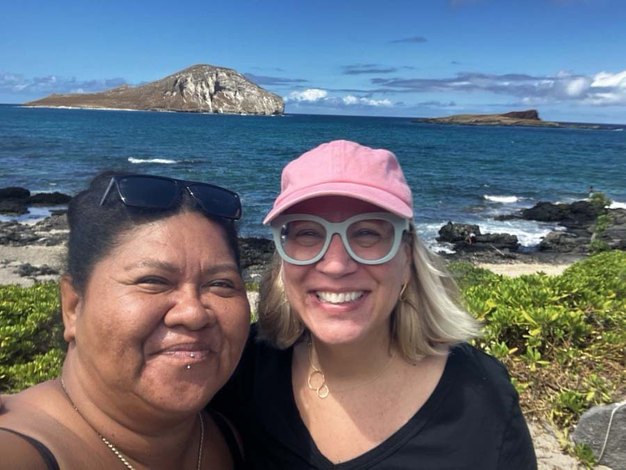 Rachel Louise Snyder (right) and Veronica Hanawahine 