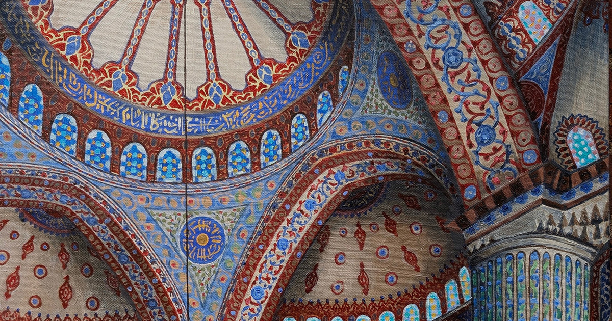 The Blue Mosque (Sultan Amet I Camii), oil on canvas, 2025, Joanne Allen