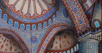 The Blue Mosque (Sultan Amet I Camii), oil on canvas, 2025, Joanne Allen