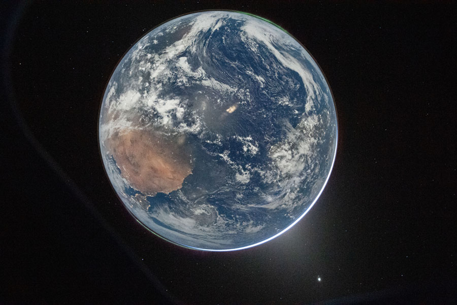 Sunlight hitting Earth. Photo courtesy of NASA/Reid Wiseman.