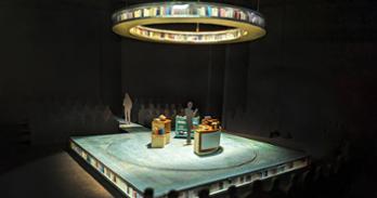 Scenic model of Bad Books set design