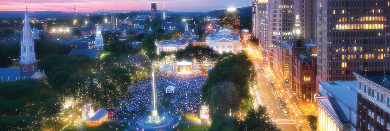 The New Haven Green.