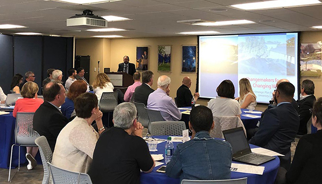 Attendees at a campus plan meeting