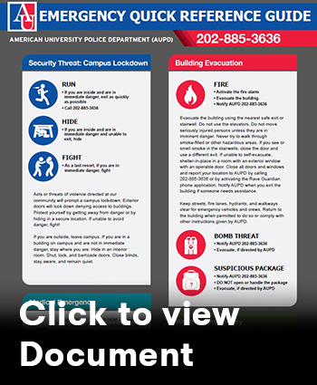 American University Emergency Quick Reference Guide