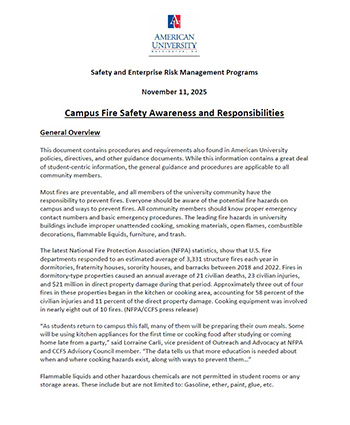 First page fire safety document