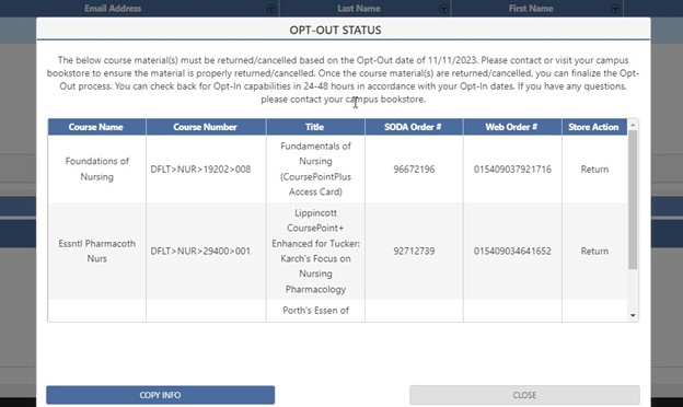 Eagle Access Program student opt out