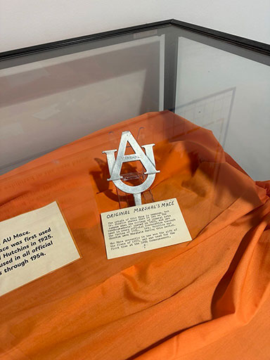 100 Years Undergrad Exhibit display original marshal's mace