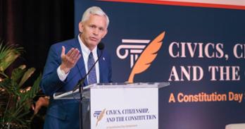 AU President Jon Alger at Constitution Day