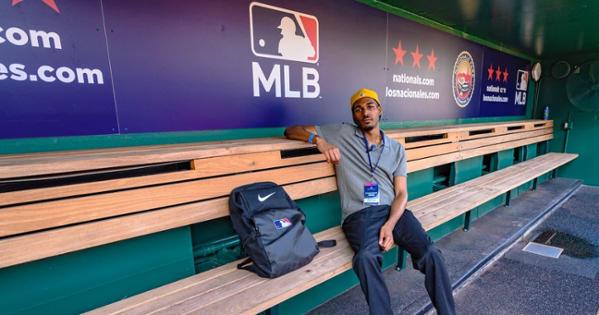 Marley Joseph in the dugout at Nats Park