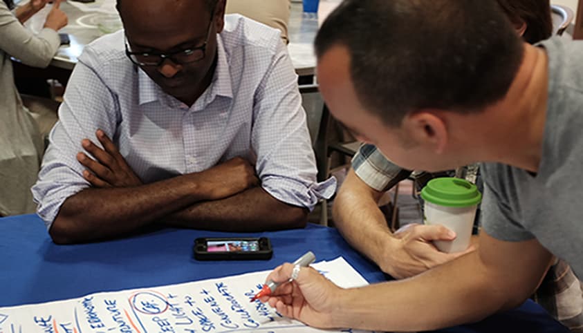 OIT staff brainstorming