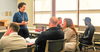 students participatin in a workshop