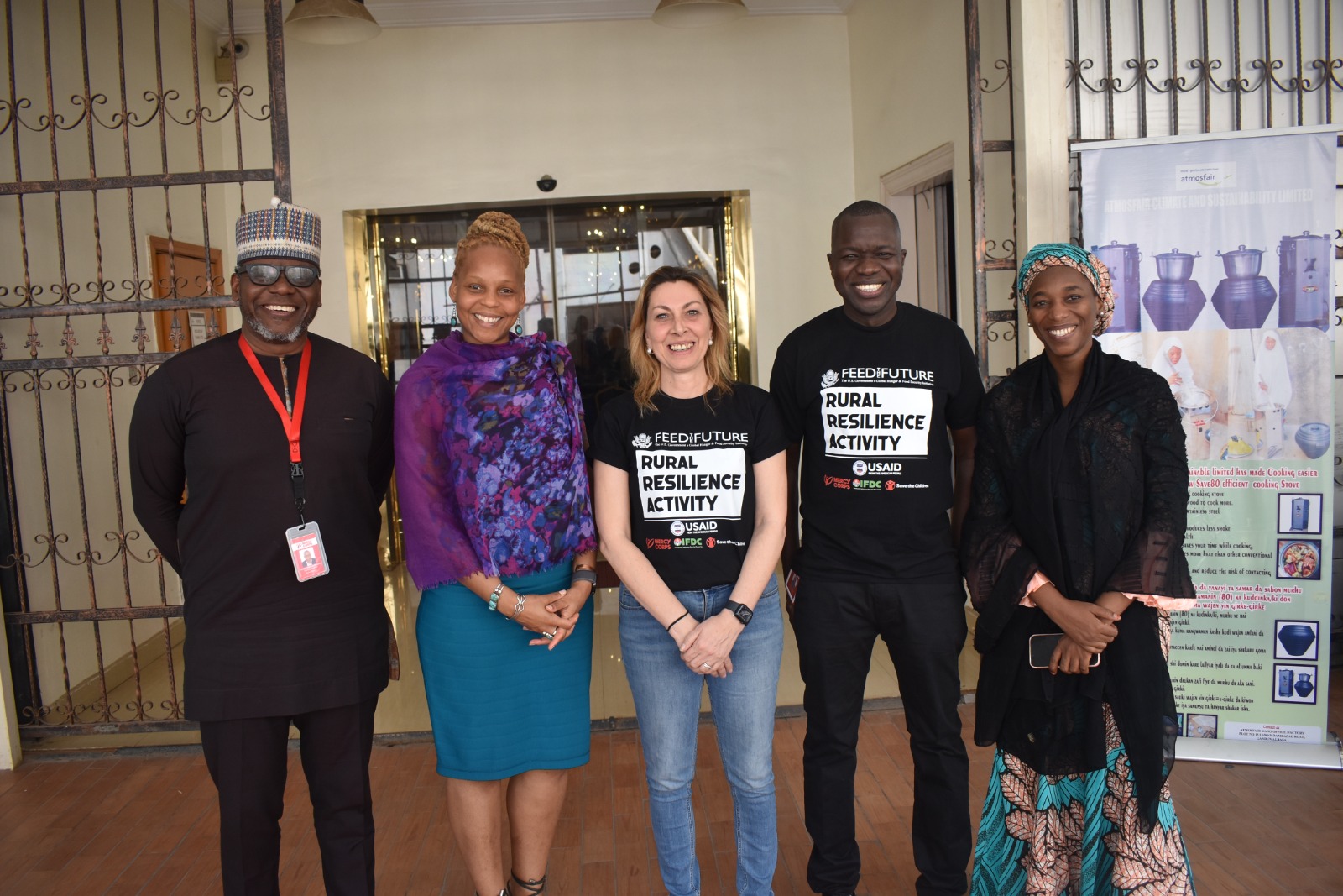 Margarita Aswani pictured with other relief workers