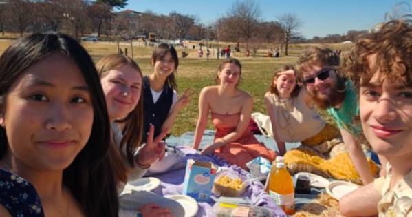 Ruchel Limbos and friends picnic on the National Mall