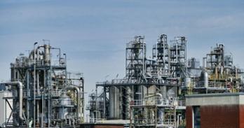 An oil refinery.