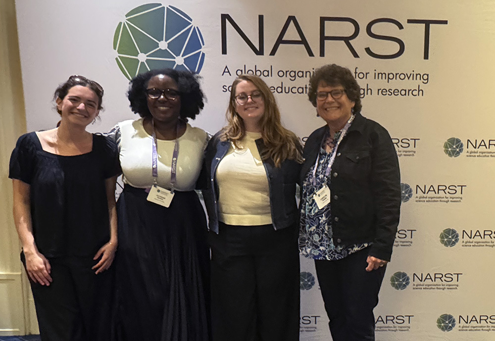  Nikki Levee (undergrad research assistant, MATE nominee), Joytrese George (EdD student), Nora Glick (MAT secondary science student), and Dr. Parker.