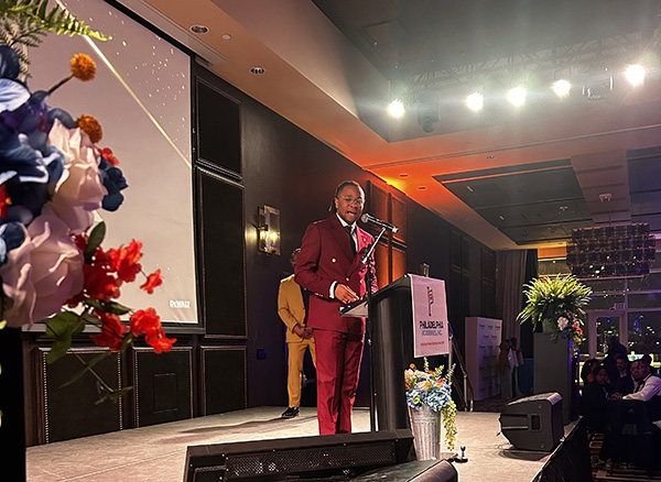 Tamir Harper, EdD '27, speaking at an event