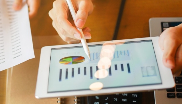 Person working on tablet