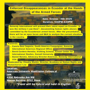 Enforced Disappearances in Ecuador at the Hands of the Armed Forces
