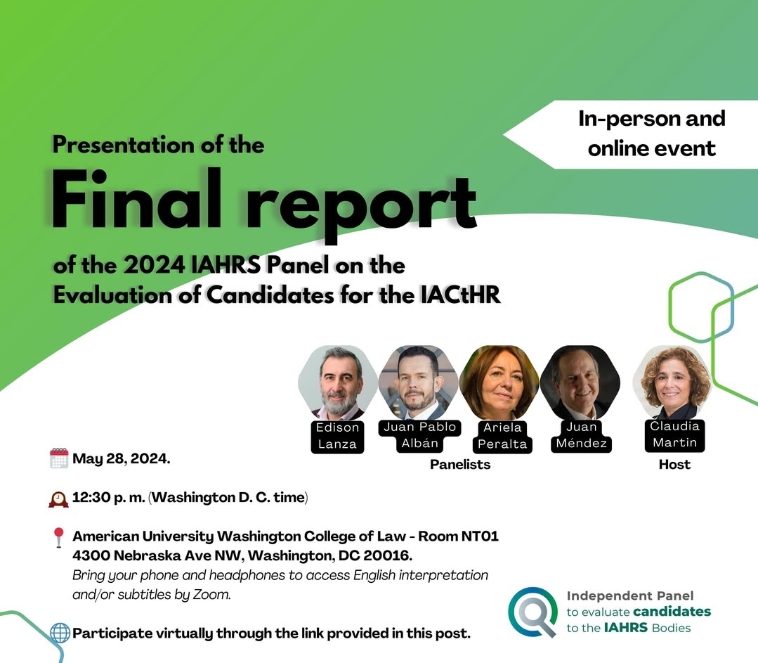 The 2024 IAHRS Independent Panel released a final report evaluating candidates for judges to the Inter-American Court