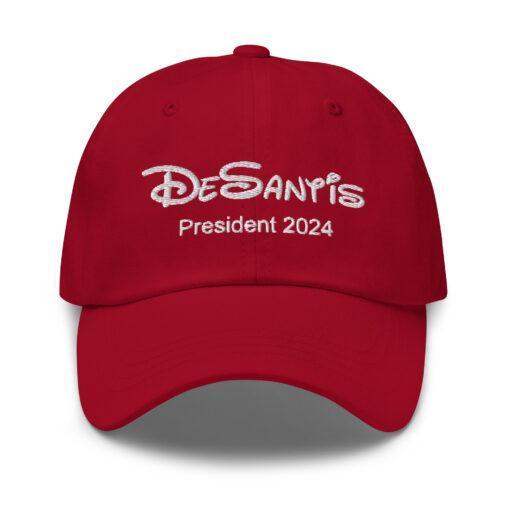 DeSantis cap featuring Disney's trademarked script DeSantis cap featuring Disney's trademarked script