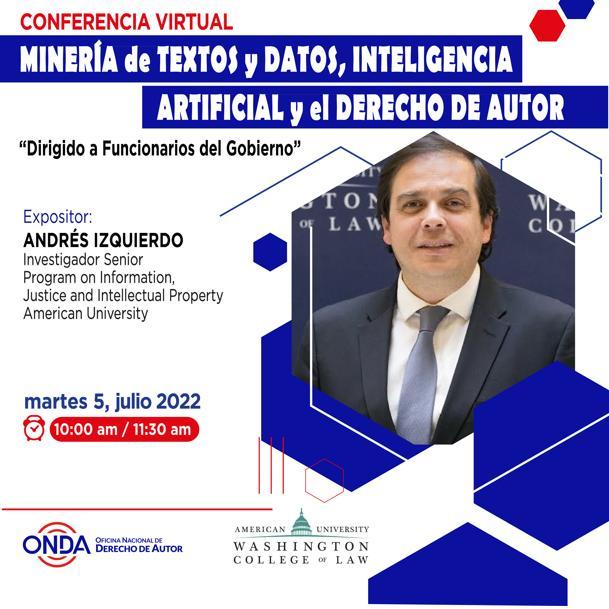 Flyer for Andres Izquiero's July 5th presentation