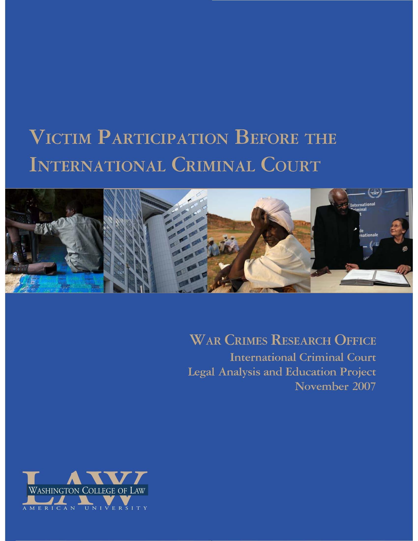 Report 1: Victim Participation Before the International Criminal Court