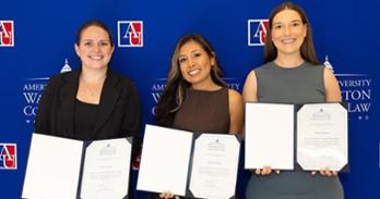 Left to Right: Elliana Sanders, Melannie Sandoval, and Elizabeth Clinch show off their awards